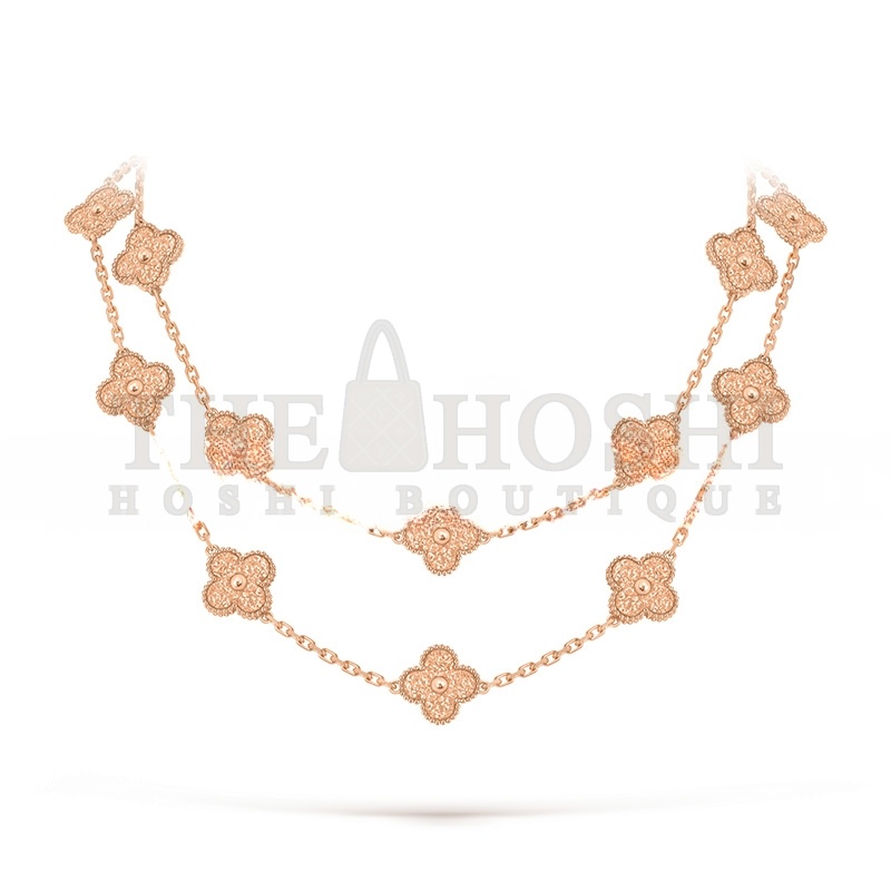 V*n Cl**f ARPELS VINTAGE ALHAMBRA LONG NECKLACE, 20 MOTIFS VCARN9T000 Master Quality