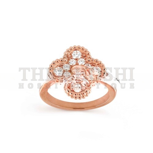 V*n Cl**f ARPELS VINTAGE ALHAMBRA RING - ROSE GOLD, D1am0nd  VCARP2R400 Master Quality