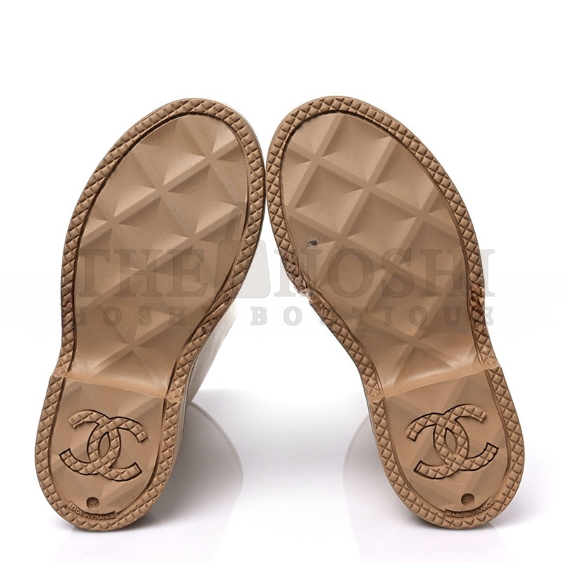 Ch**el CAOUTCHOUK CC HIGH BOOTS BEIGE Master Quality