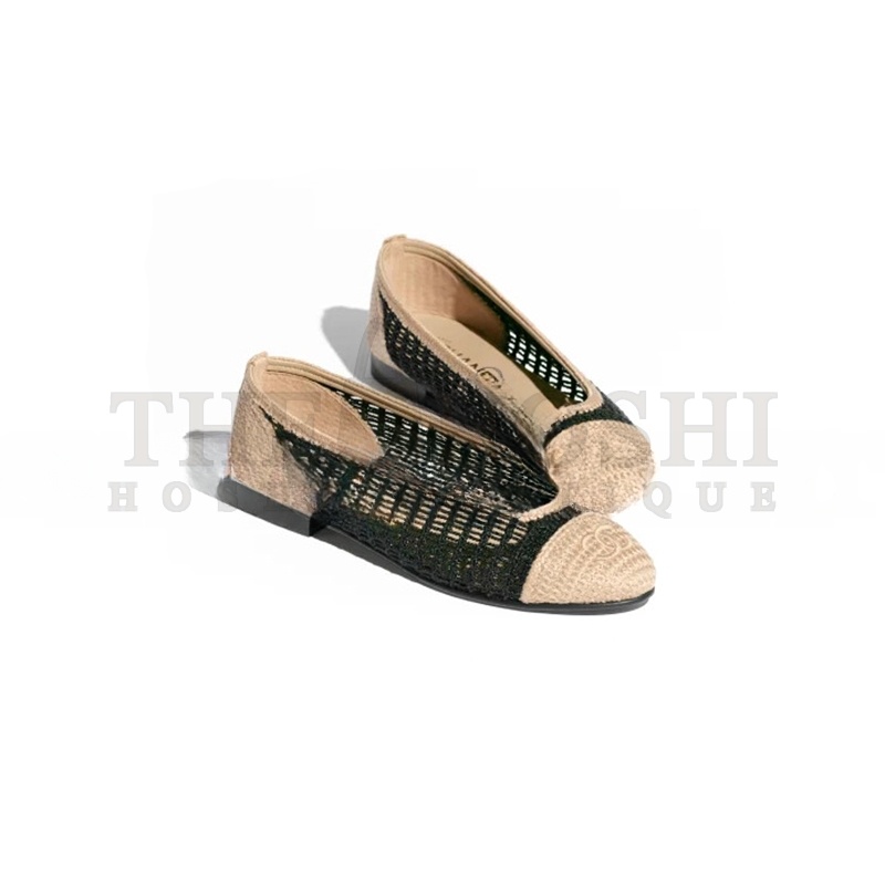 Ch**el RAFFIA BALLET FLAT G46352 Master Quality
