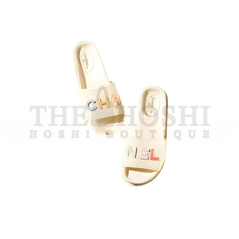 Ch**el MULES LAMBSKIN IVORY &amp; MULTICOLOR G38933 X56443 K3919 Master Quality