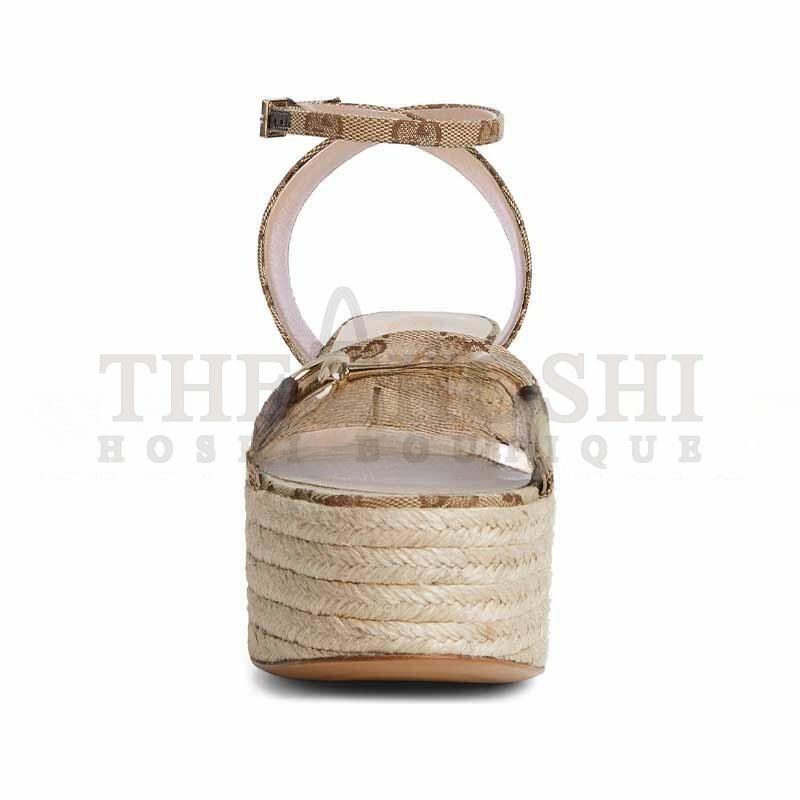 Gvc*1 LADY HORSEBIT GG PLATFORM ESPADRILLE SANDALS 816692 Master Quality