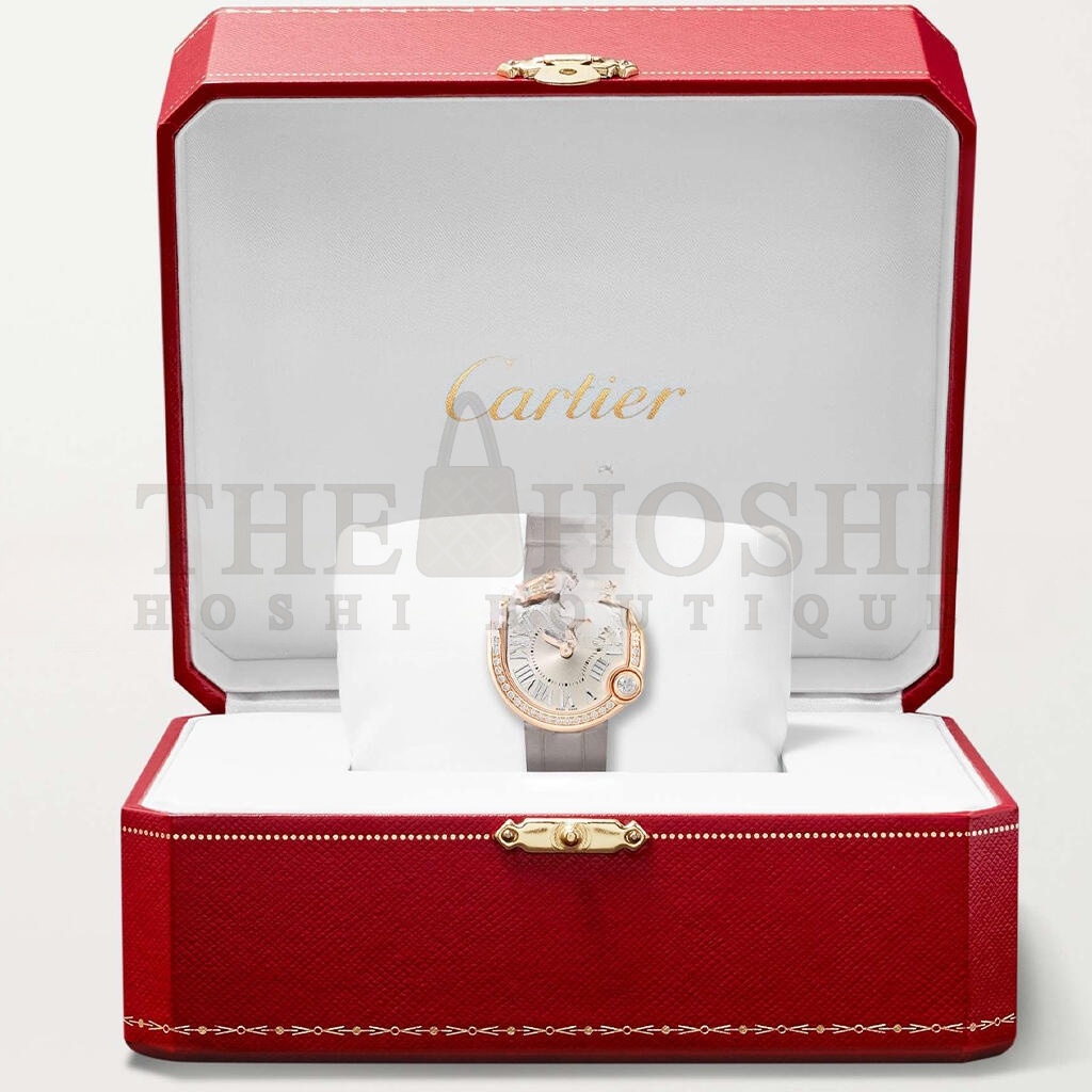 Ca*t1er BALLON BLANC DE Ca*t1er 30MM 18-KARAT ROSE GOLD, ALLIGATOR AND D1am0nd WATCH WJBL0008 Master Quality