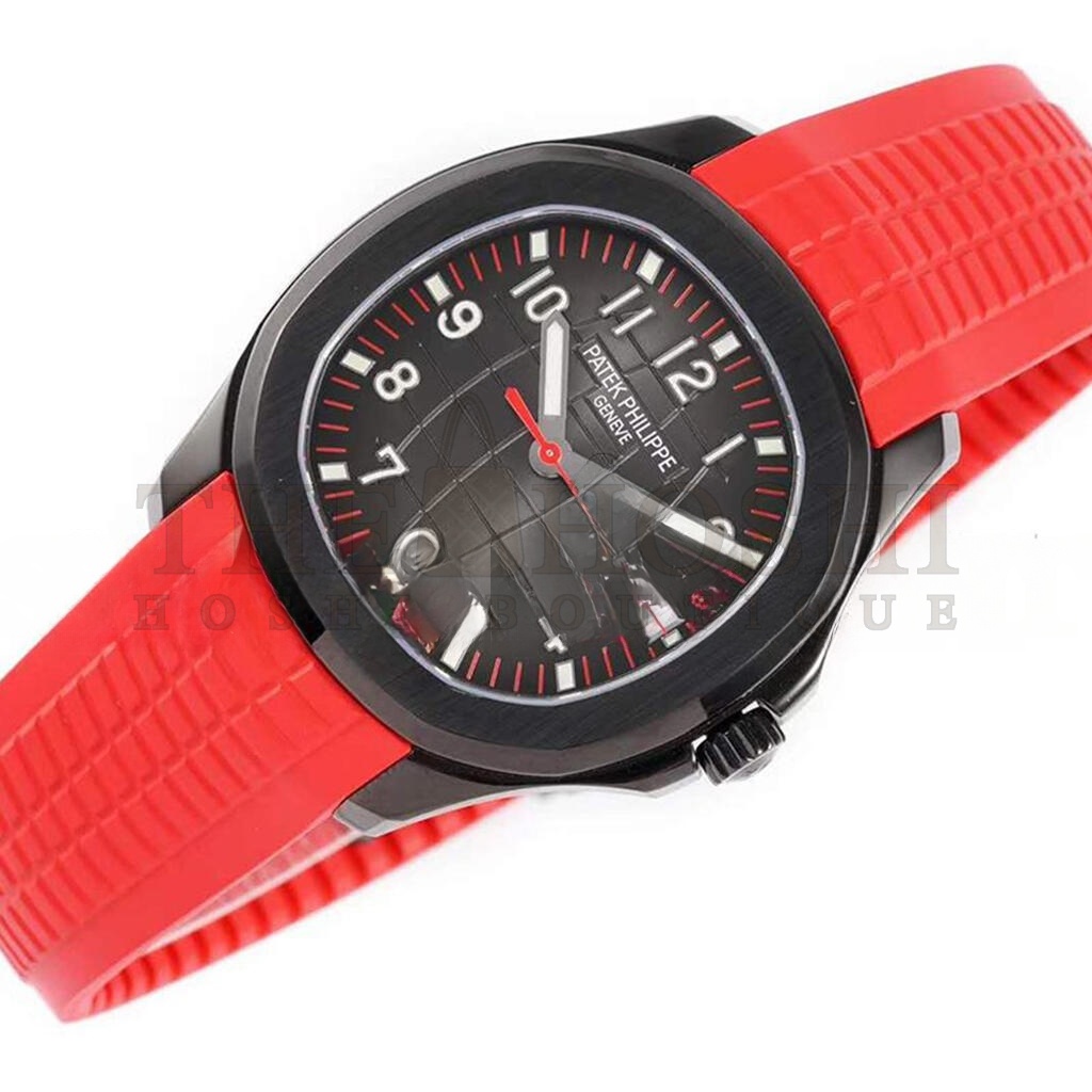 Pat*k Phi1i*pe AQUANAUT‘BLACK VENOM’BLACK DIAL ON RED RUBBER STRAP40MM  WATCH 5167A Master Quality